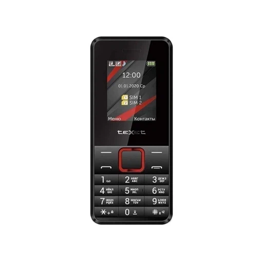 Кнопочный телефон Texet TM-207 (Черно-красный)